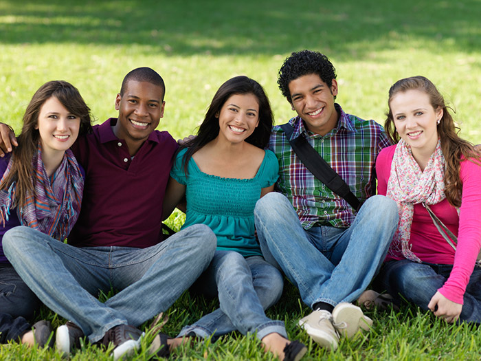 Picture of five college students.