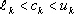 c sub k is bounded below by l sub k and bounded above by u sub k