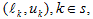 where the lower and upper bounds are l sub k and u sub k, respectively, and k is an element of s