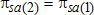 Pi 2 sub s and a is equal to pi 1 sub s and a.