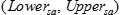Lower sub s and a is the lower bound of the 95&nbsp;percent Bayesian confidence interval of Theta sub s and a; upper sub s and a is the upper bound of the 95 confidence interval of Theta sub s and a.