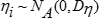 An eta sub i is normally distributed with mean 0 and variance denoted by matrix capital D sub eta.