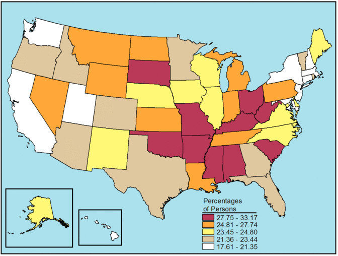 Figure 4 is a color-coded map of the United States. For long description follow "D" link at right.