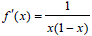 The first-order derivative of function x is the reciprocal of x multiplied by 1 minus x.