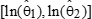 the correlation between the natural logarithm of Theta 1 hat and the natural logarithm of Theta 2 hat