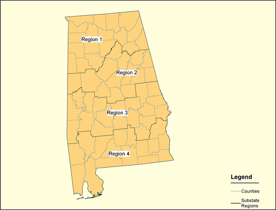 Figure 1, Alabama Regions