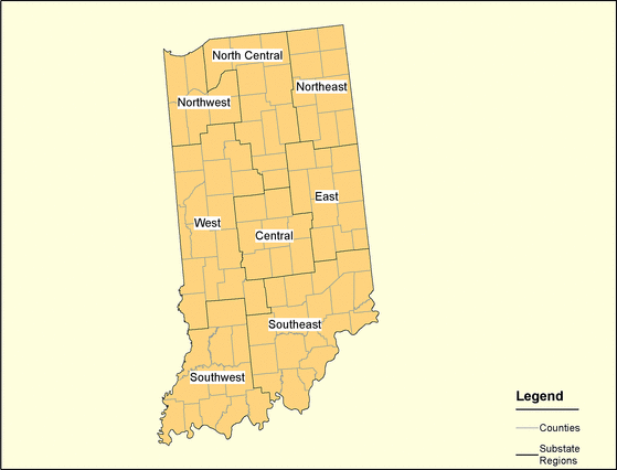 Figure 15, Indiana Regions
