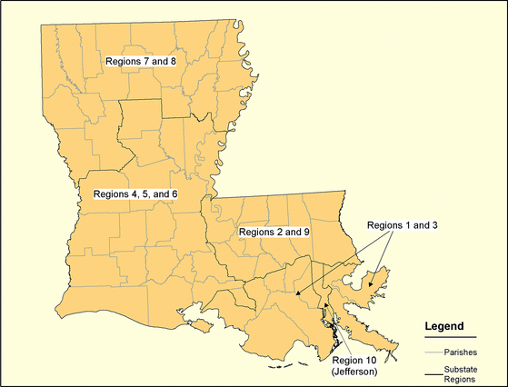 Figure 19, Louisiana Regions
