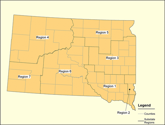 Figure 42, South Dakota Regions