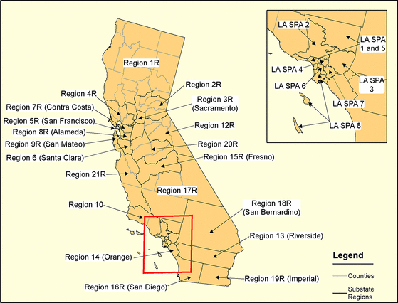 Figure 5, California Regions