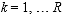 k equals 1 to capital R