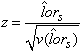 Quantity z is the ratio of the estimate of the log-odds ratio, lor hat sub s, and the square root of its variance.