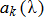 a sub k as a function of lambda