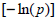 the negative of the natural logarithm of p, where p denotes the state by age group level small area estimate,