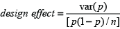 the product of the raw sample size and the posterior variance of p, divided by the product of p and 1 minus p