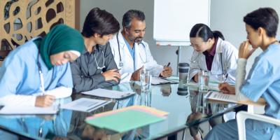People in health care having a meeting
