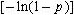 the negative of the natural logarithm of 1 minus p, where p denotes the substate by age group level small area estimate