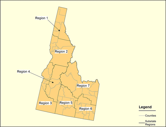 Figure 13, Idaho Regions