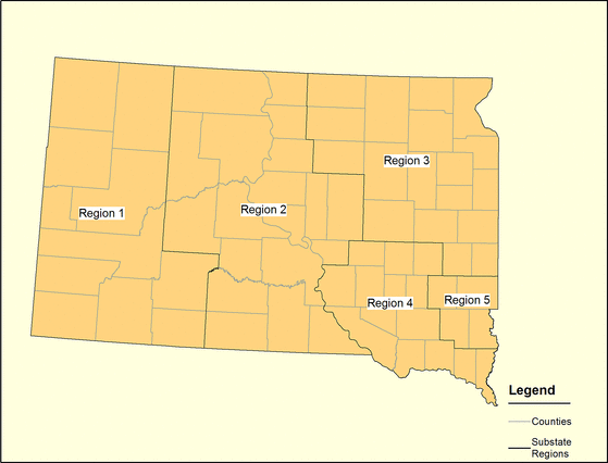 Figure 42, South Dakota Regions